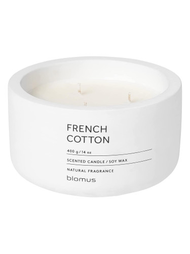 Ароматна свещ BLOMUS FRAGA аромат French Cotton - Ø13 х 6.5 см - цвят бял