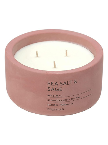 Ароматна свещ BLOMUS FRAGA с аромат Sea Salt & Sage - Ø13 х 6.5 см - цвят тъмнорозов