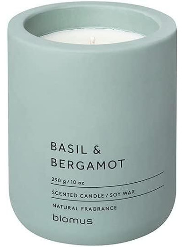 Ароматна свещ BLOMUS FRAGA с аромат Basil & Bergamot - Ø9 х 11 см - цвят сиво-син