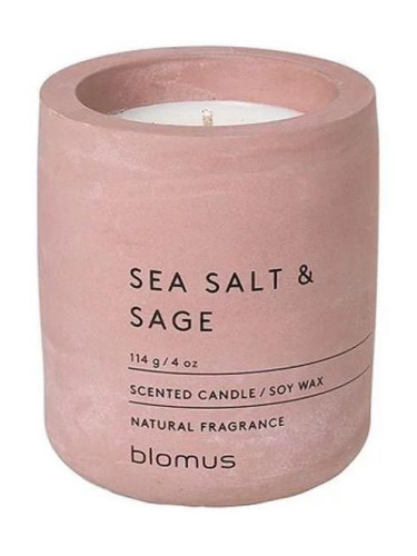 Ароматна свещ BLOMUS FRAGA с аромат Sea Salt & Sage - Ø6.5 х 8 см - цвят тъмнорозов