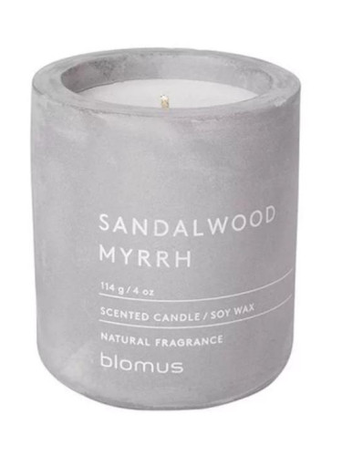 Ароматна свещ BLOMUS FRAGA с аромат Sandalwood Myrrh - Ø6.5 х 8 см - цвят светлосив