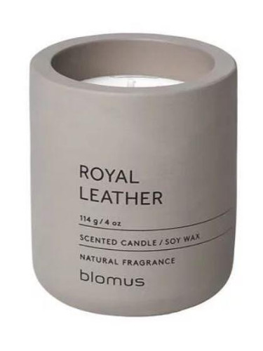 Ароматна свещ BLOMUS FRAGA с аромат Royal Leather - Ø6.5 х 8 см - цвят сиво-бежов