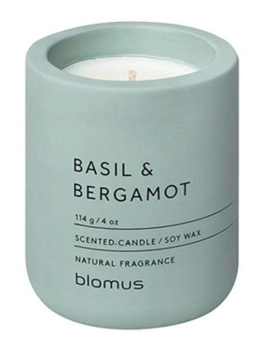 Ароматна свещ BLOMUS FRAGA с аромат Basil & Bergamot - Ø6.5 х 8 см - цвят сиво-син