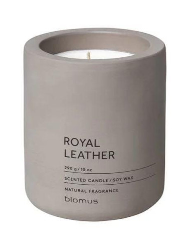 Ароматна свещ BLOMUS FRAGA с аромат Royal Leather - Ø9 х 11 см - цвят сиво-бежов