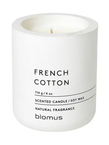 Ароматна свещ BLOMUS FRAGA аромат French Cotton - Ø6.5 х 8 см - цвят бял