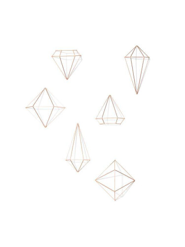 Комплект за декорация UMBRA PRISMA от 6 части - цвят мед