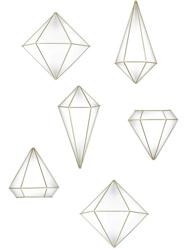 Комплект за декорация UMBRA PRISMA от 6 части - месинг мат