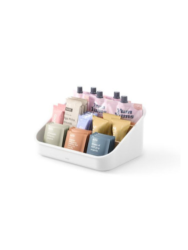 Органайзер UMBRA BELLWOOD за пакетчета чай, кафе и др. - цвят бял с дърво