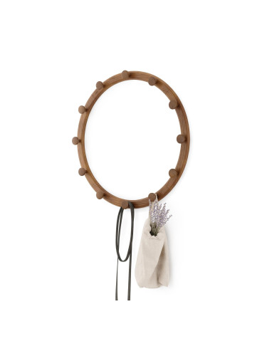 Закачалка за стена UMBRA SLINKA от 4 части - цвят светъл орех