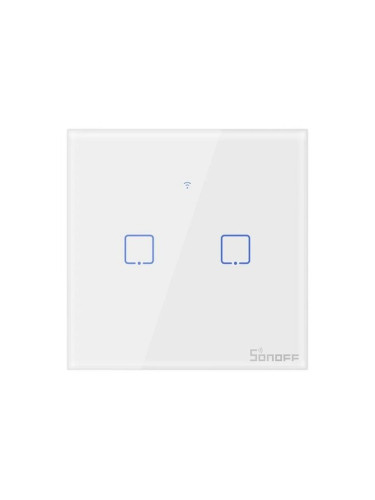 Смарт ключ WiFi + RF 433 Sonoff TX (2-канала) | Бял