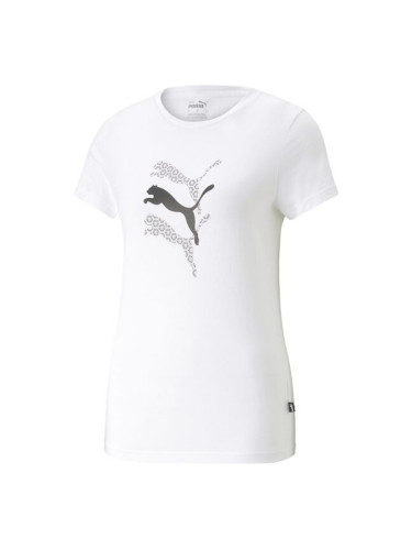 Puma GRAPHICS LAZER CUT TEE Дамска тениска, бяло, размер