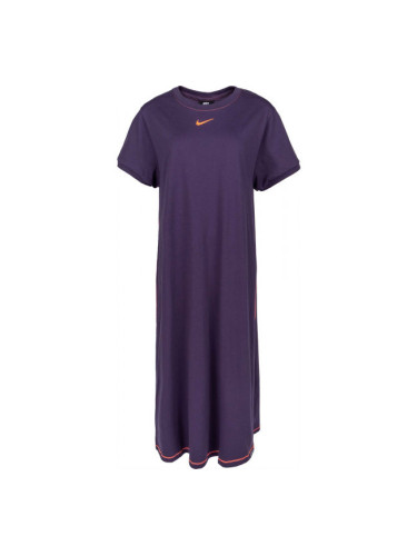 Nike NSW ICN CLSH MAXI DRS PLUS W Дамска рокля plus size, лилаво, размер