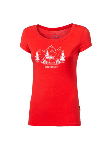 PROGRESS LIBERTA BEETLE Дамска  памучна тениска с печат, червено, размер