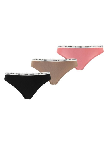 Tommy Hilfiger 3P THONG Дамски бикини, тип прашка, микс, размер