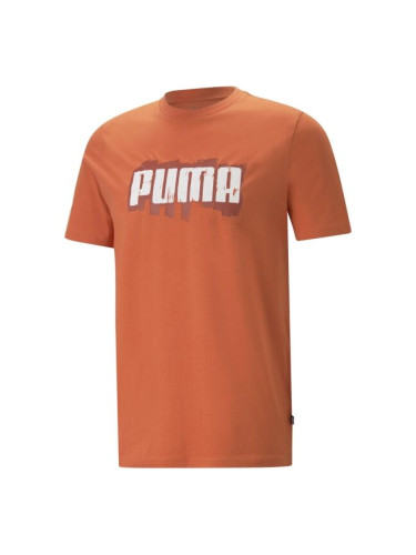 Puma GRAPHICS PUMA WORDING TEE Мъжка тениска, оранжево, размер