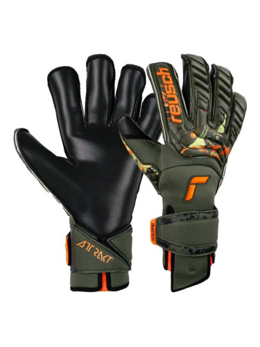 Reusch ATTRAKT DUO EVOLUTION ADAPTIVEFLEX Вратарски ръкавици за футбол, тъмнозелено, размер
