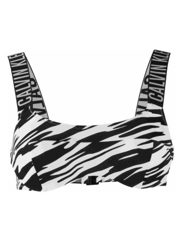 Calvin Klein INTENSE POWER-BRALETTE-UW-PRINT Дамско горнище за плуване, черно, размер