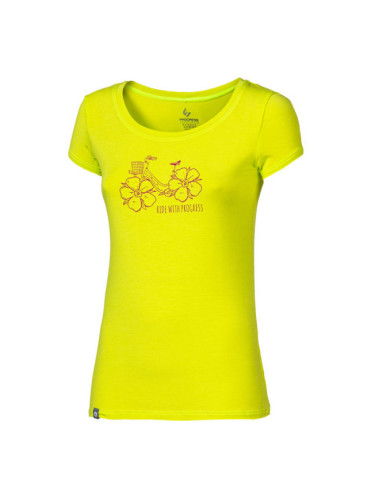 PROGRESS LIBERTA FLOWBIKE Дамска тениска от бамбук, жълто, размер