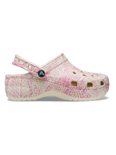 Crocs CLASSIC PLATFORM SNAKEPRINT CLOG W Дамски чехли, бежово, размер 41/42