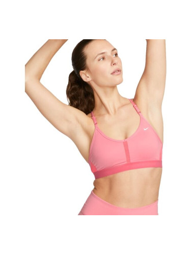 Nike DF INDY V-NECK BRA W Дамско спортно бюстие, розово, размер