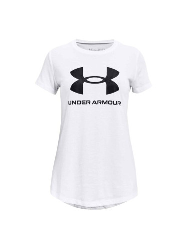 Under Armour LIVE SPORTSTYLE GRAPHIC SS Тениска за момичета, бяло, размер