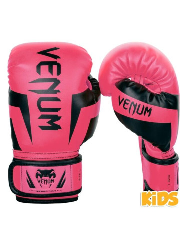 Venum ELITE BOXING GLOVES KIDS - EXCLUSIVE FLUO Детски боксьорски ръкавици, розово, размер