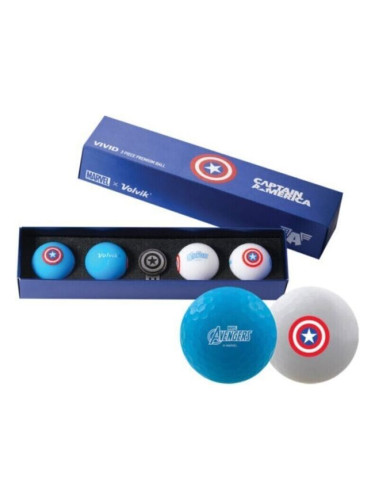 VOLVIK MARVEL CAPTAIN AMERICA Комплект топки за голф, бяло, размер