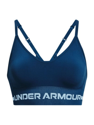 Under Armour SEAMLESS LOW LONG BRA Спортно  бюстие, синьо, размер