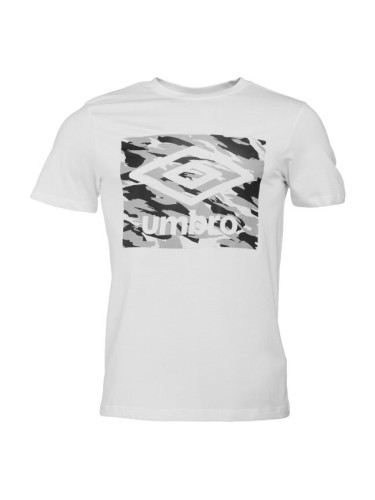 Umbro CAMO BOX LOGO GRAPHIC TEE Мъжка тениска, бяло, размер