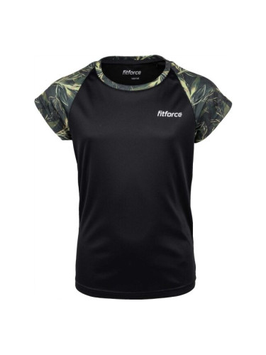 Fitforce MOOGLY Момичешка тениска за фитнес, черно, размер