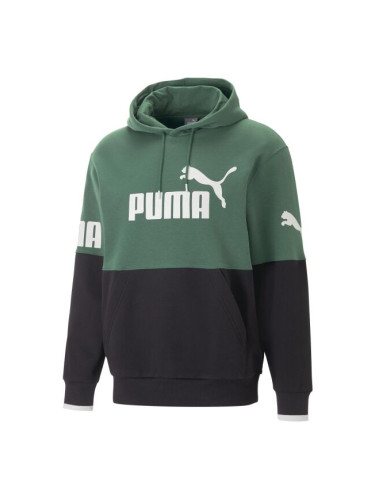 Puma POWER COLORBLOCK HOODIE Дамски суитшърт, зелено, размер