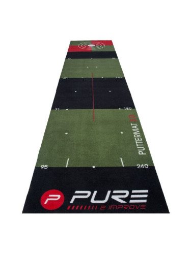 PURE 2 IMPROVE GOLFPUTTING MAT 65 x 300 cm Тренировъчна подложка за голф, тъмнозелено, размер