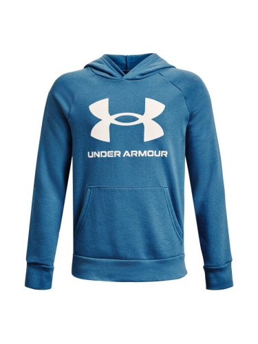 Under Armour RIVAL FLEECE HOODIE Суитшърт за момчета, синьо, размер