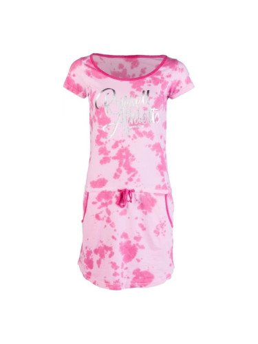 Russell Athletic PRINTED SCRIPT DRESS Дамска рокля, розово, размер