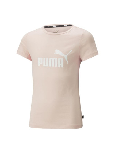 Puma ESS LOGO TEE G Тениска за момичета, розово, размер