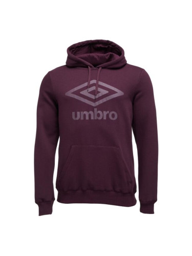 Umbro FW LARGE LOGO HOODY Мъжки суитшърт, винен, размер