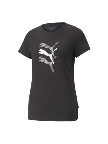 Puma GRAPHICS LAZER CUT TEE Дамска тениска, черно, размер