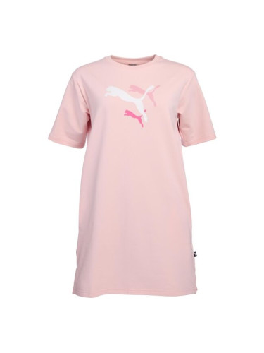 Puma ESS+ LOGO POWER TEE DRESS TR Дамска рокля, розово, размер