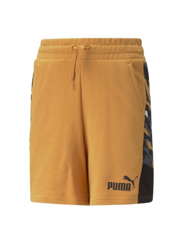 Puma ESS+CAMO SHORTS TR B DESERT CLAY Детски спортни шорти, оранжево, размер