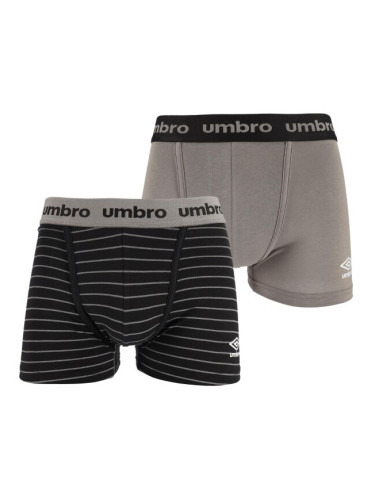 Umbro BOXER SHORT 2 PACK Мъжки боксерки, сиво, размер