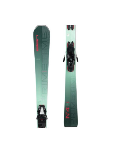 Elan PRIMETIME N°4+ W PS + ELW 11 GW Дамски ски за ски спускане, тъмнозелено, размер