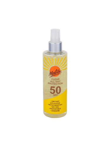 Malibu Clear All Day Protection SPF50 Слънцезащитна козметика за тяло 250 ml