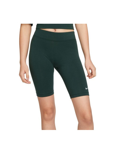 Nike NSW ESSNTL MR BIKER SHORT Дамски къси шорти, тъмнозелено, размер
