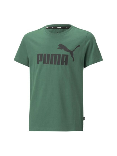 Puma ESS LOGO TEE B Тениска за момчета, тъмнозелено, размер