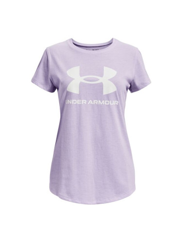 Under Armour LIVE SPORTSTYLE GRAPHIC SS Тениска за момичета, лилаво, размер