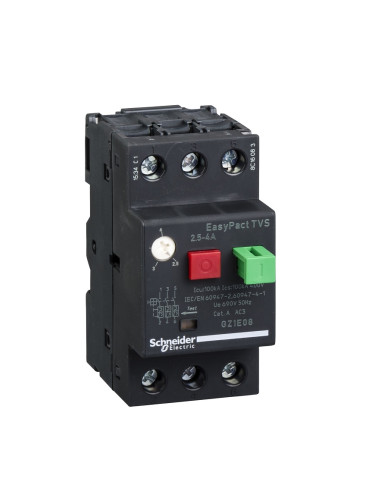 Моторна термо-магнитна защита GZ1Е08, трифазна, 2.5-4A, 230-690VAC, SCHNEIDER ELECTRIC