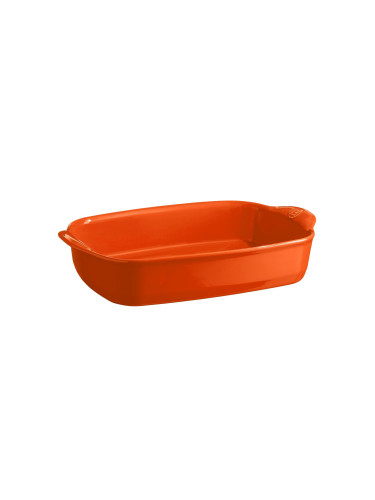 Керамична тава EMILE HENRY RECTANGULAR OVEN DISH правоъгълна - 36.5 х 23.5 см - цвят оранжев