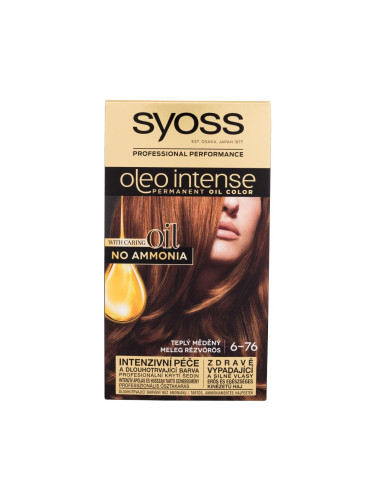 Syoss Oleo Intense Permanent Oil Color Боя за коса за жени 50 ml Нюанс 6-76 Warm Copper увредена кутия