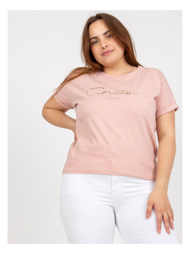 Dusty pink women's t-shirt plus size with inscription