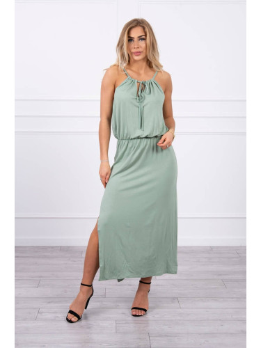 Boho dress with dark mint shell